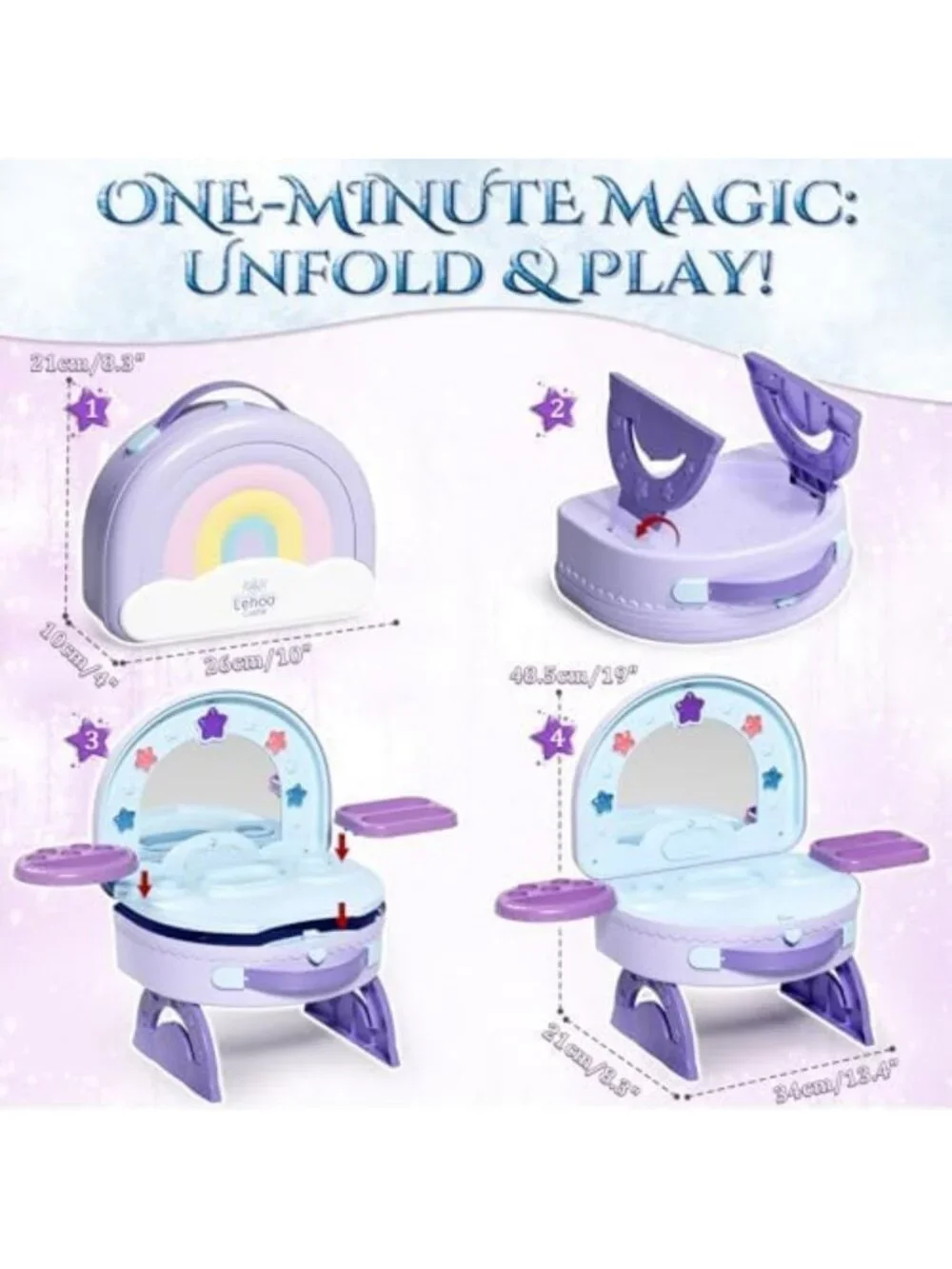Portable Toddler Vanity with Makeup Set for Girls - Fun Playtime Beauty Kit